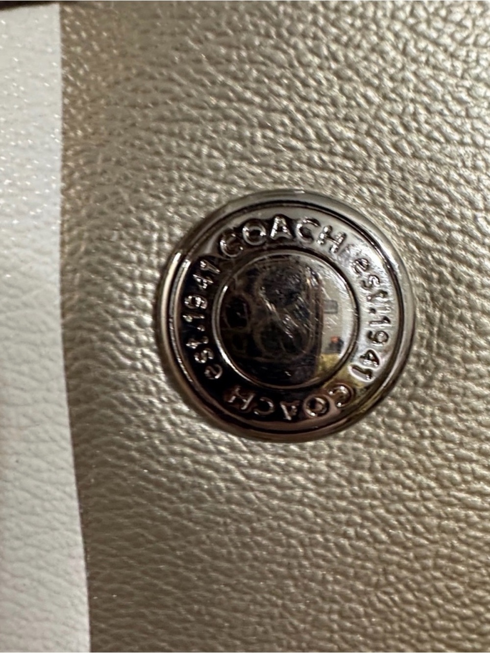 Vintage Coach Signature Stripe Tote Bag Gold Khaki + Matching Leather Wristlet - Picture 6 of 15